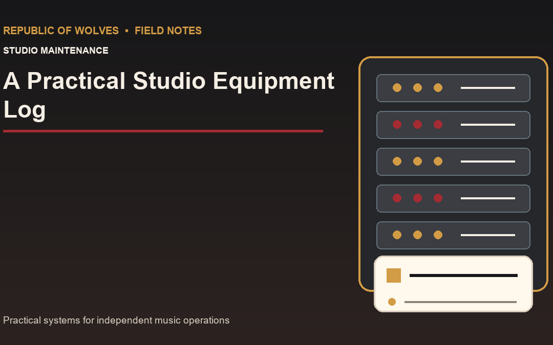 Building a Practical Maintenance Log for Independent Studio Equipment